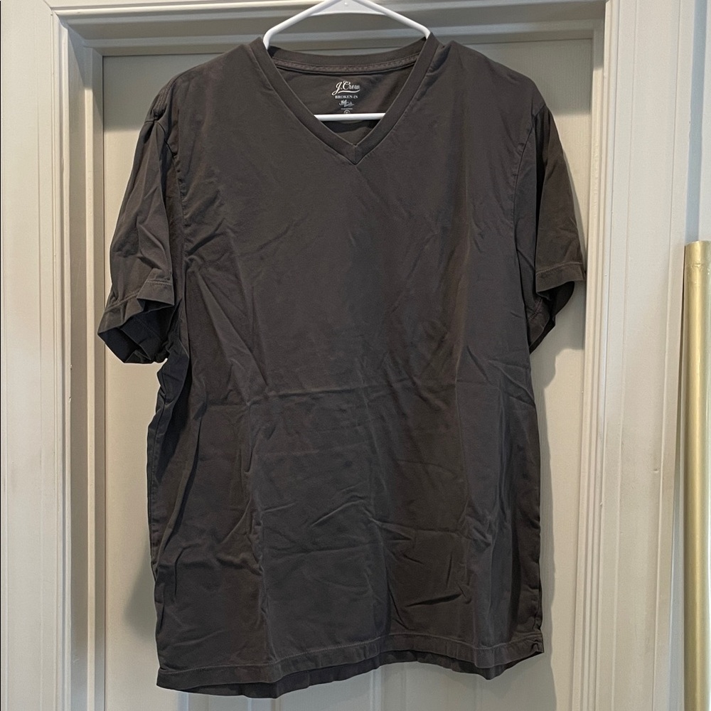 J. Crew Men's Charcoal V-Neck T-Shirt